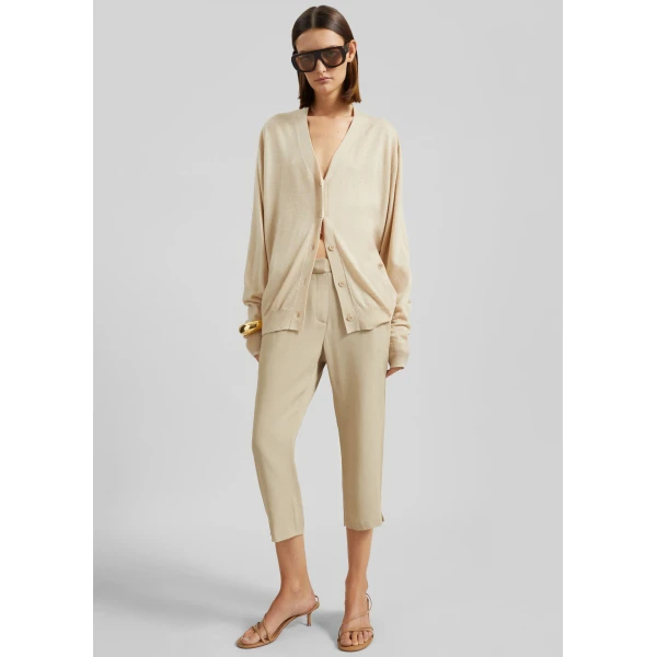 The Frankie Shop Zina V-Neck Cardigan – Beige, view 5