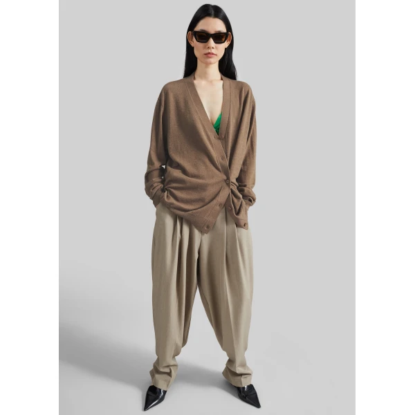 The Frankie Shop Zina V-Neck Cardigan – Mocha, view 4
