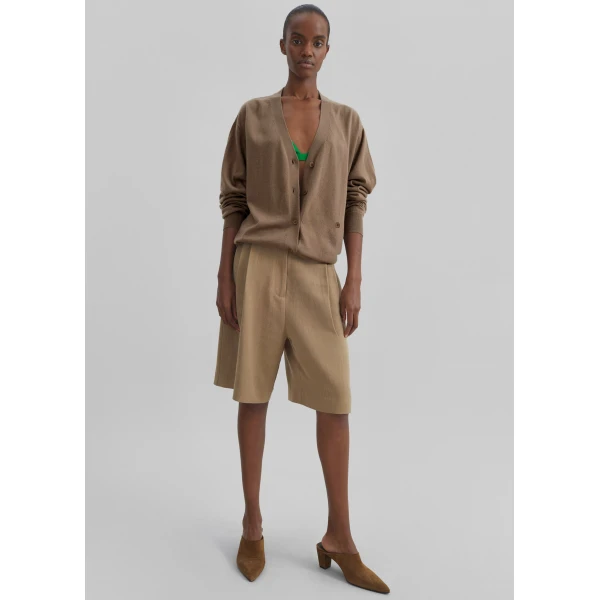 The Frankie Shop Zina V-Neck Cardigan – Mocha, view 5