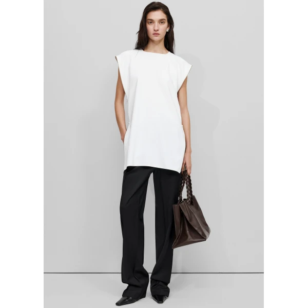 The Frankie Shop Zipper Tunic Top – White, view 3