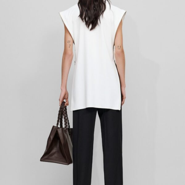 The Frankie Shop Zipper Tunic Top - White - Oversized Minimalist Tops in White - Shop at Coveti