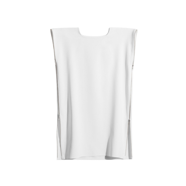 The Frankie Shop Zipper Tunic Top - White - Oversized Minimalist Tops in White - Shop at Coveti