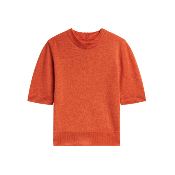 The Frankie Shop Zoersel Knit Top - Orange - Oversized Minimalist Tops in Orange - Shop at Coveti
