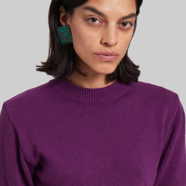 The Frankie Shop Zoersel Knit Top - Purple - Oversized Minimalist Tops in Purple - Shop at Coveti