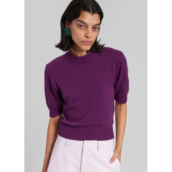 The Frankie Shop Zoersel Knit Top – Purple, view 5