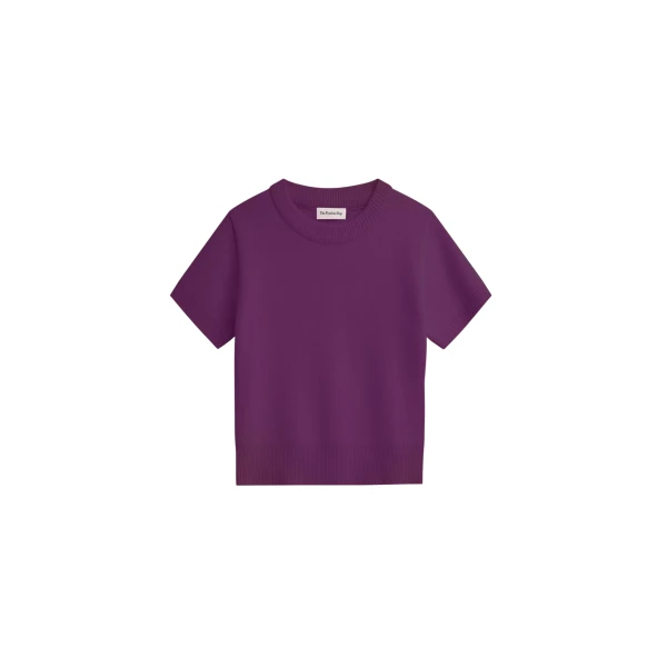 The Frankie Shop Zoersel Knit Top - Purple - Oversized Minimalist Tops in Purple - Shop at Coveti