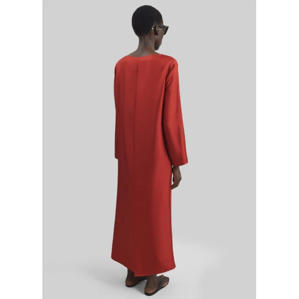 The Frankie Shop Zoya Silk Twill Dress – Red, view 6
