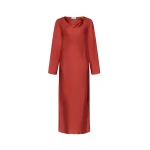 The Frankie Shop Zoya Silk Twill Dress - Red - Oversized Minimalist Dresses in Red - Shop at Coveti