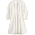 Totême Balloon Sleeve Cotton Dress White - Dresses - Scandinavian Minimalist Luxury at Coveti