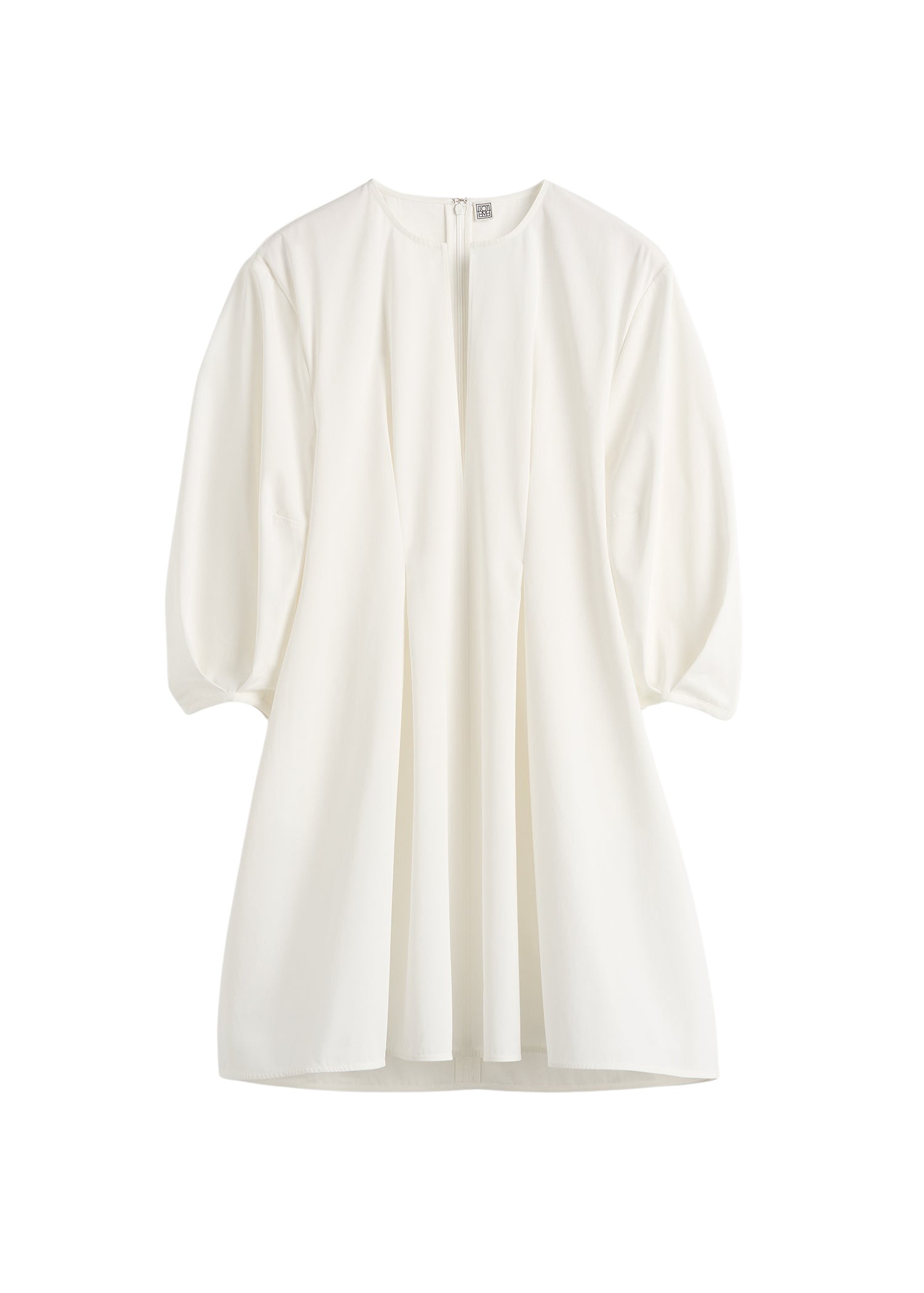 Toteme-Balloon-Sleeve-Cotton-Dress-White93391_nobg Totême Balloon Sleeve Cotton Dress White - Dresses - Scandinavian Minimalist Luxury at Coveti