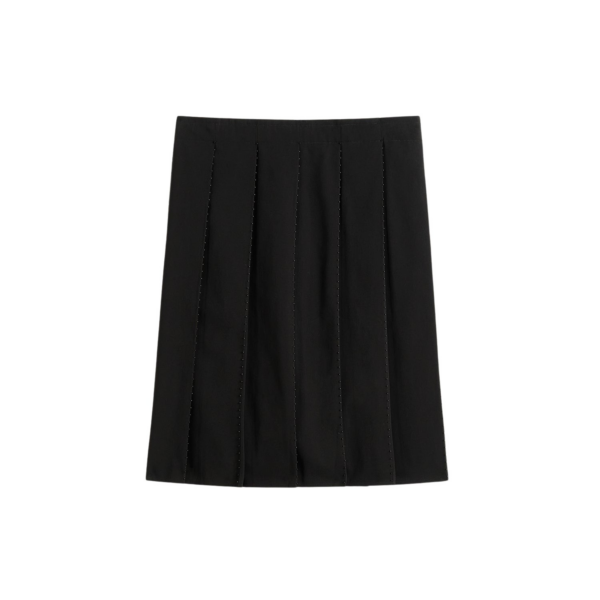 Totême Beaded Pleat Skirt Black - Skirts - Scandinavian Minimalist Luxury at Coveti