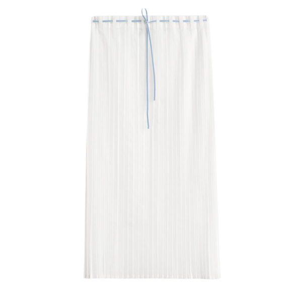 Totême Belted Pleated Skirt White - Skirts - Scandinavian Minimalist Luxury at Coveti