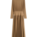 Totême Boatneck Jersey Dress Nutmeg - Dresses - Scandinavian Minimalist Luxury at Coveti
