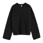 Totême Boxy Alpaca Knit Black - Knitwear - Scandinavian Minimalist Luxury at Coveti