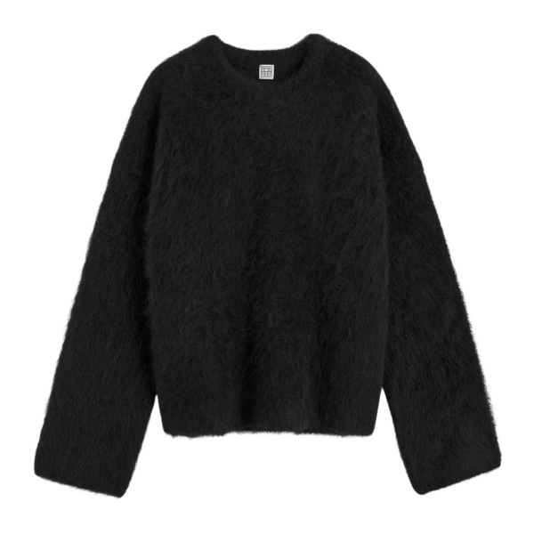 Totême Boxy Alpaca Knit Black - Knitwear - Scandinavian Minimalist Luxury at Coveti