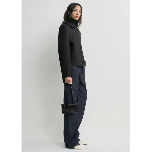 Totême Boxy Twill Jacket Black - Jackets - Scandinavian Minimalist Luxury at Coveti