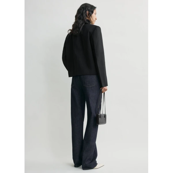 Totême Boxy Twill Jacket Black - Jackets - Scandinavian Minimalist Luxury at Coveti