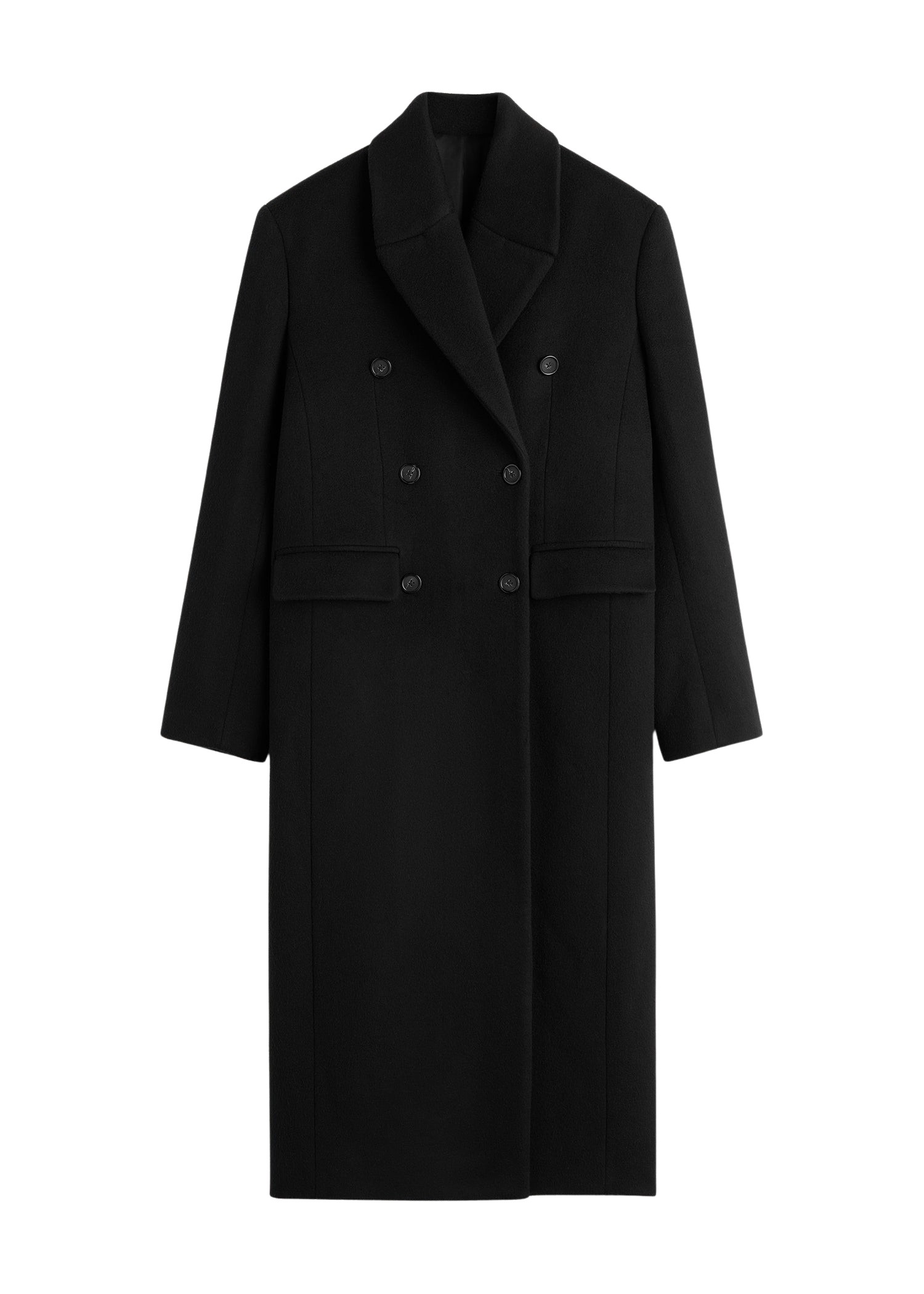 Toteme-Broad-Coat-Black94996_nobg Totême Broad Coat Black - Coats - Scandinavian Minimalist Luxury at Coveti