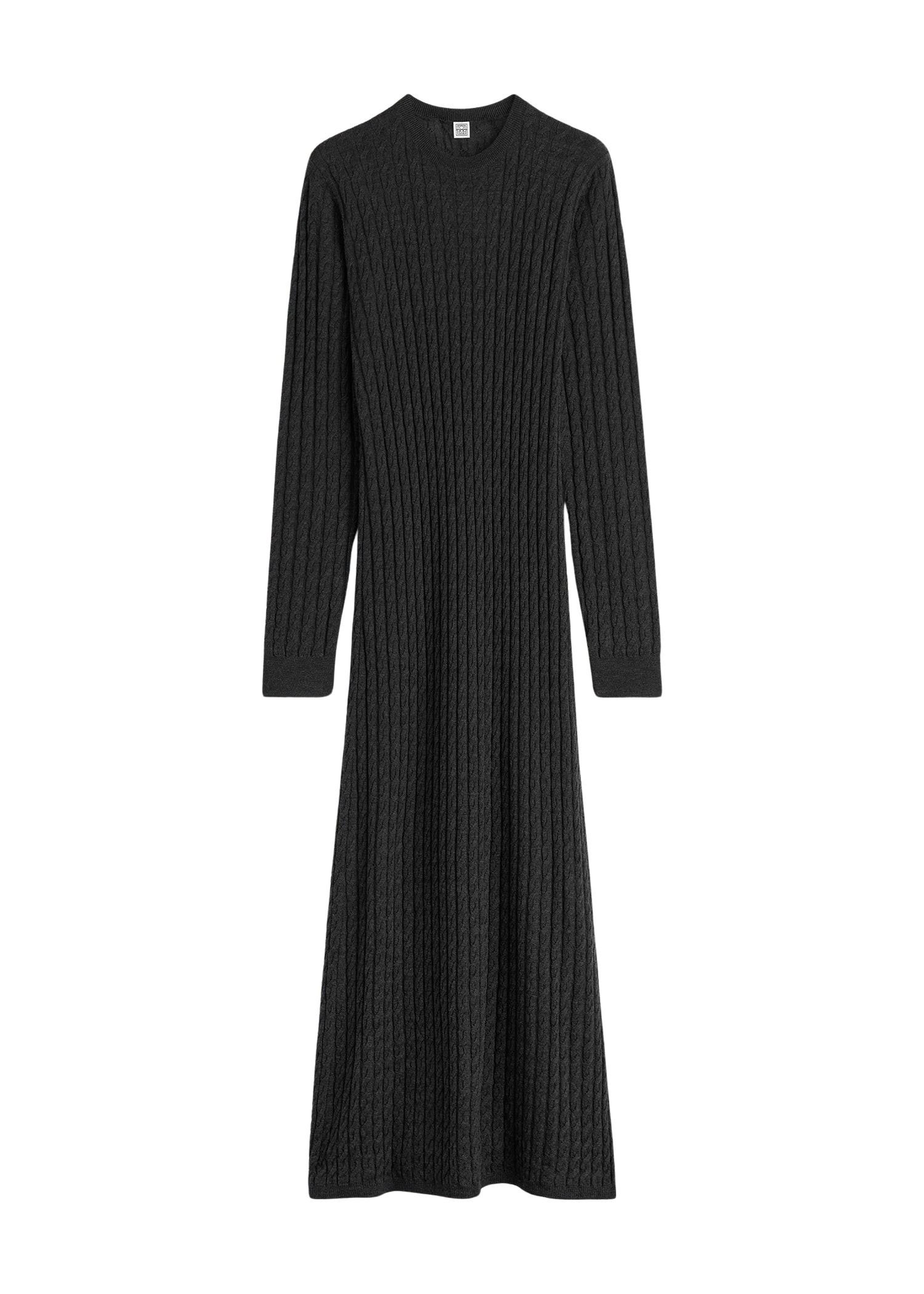 Toteme-Cable-Knit-Dress-Charcoal52659_nobg Totême Cable Knit Dress Charcoal - Dresses - Scandinavian Minimalist Luxury at Coveti