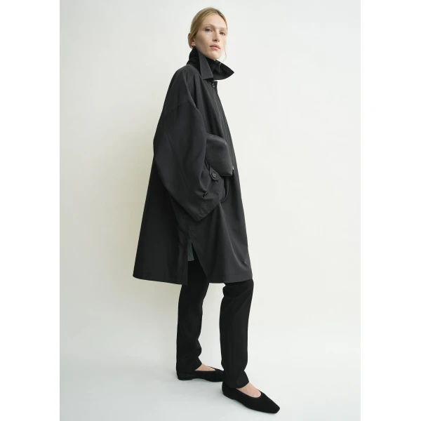 Totême Car Coat Black - Coats - Scandinavian Minimalist Luxury at Coveti