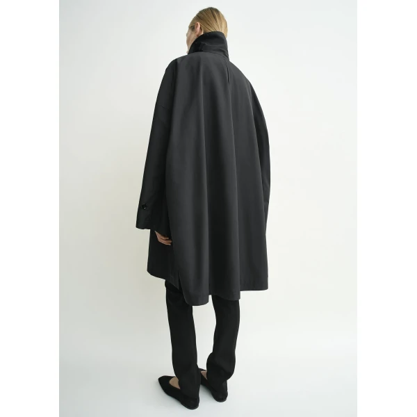 Totême Car Coat Black - Coats - Scandinavian Minimalist Luxury at Coveti