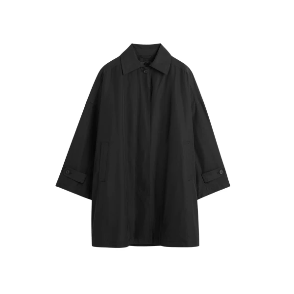 Totême Car Coat Black - Coats - Scandinavian Minimalist Luxury at Coveti