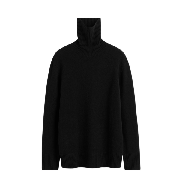 Totême Cashmere Turtleneck Black - Knitwear - Scandinavian Minimalist Luxury at Coveti