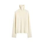 Totême Cashmere Turtleneck Ecru - Knitwear - Scandinavian Minimalist Luxury at Coveti