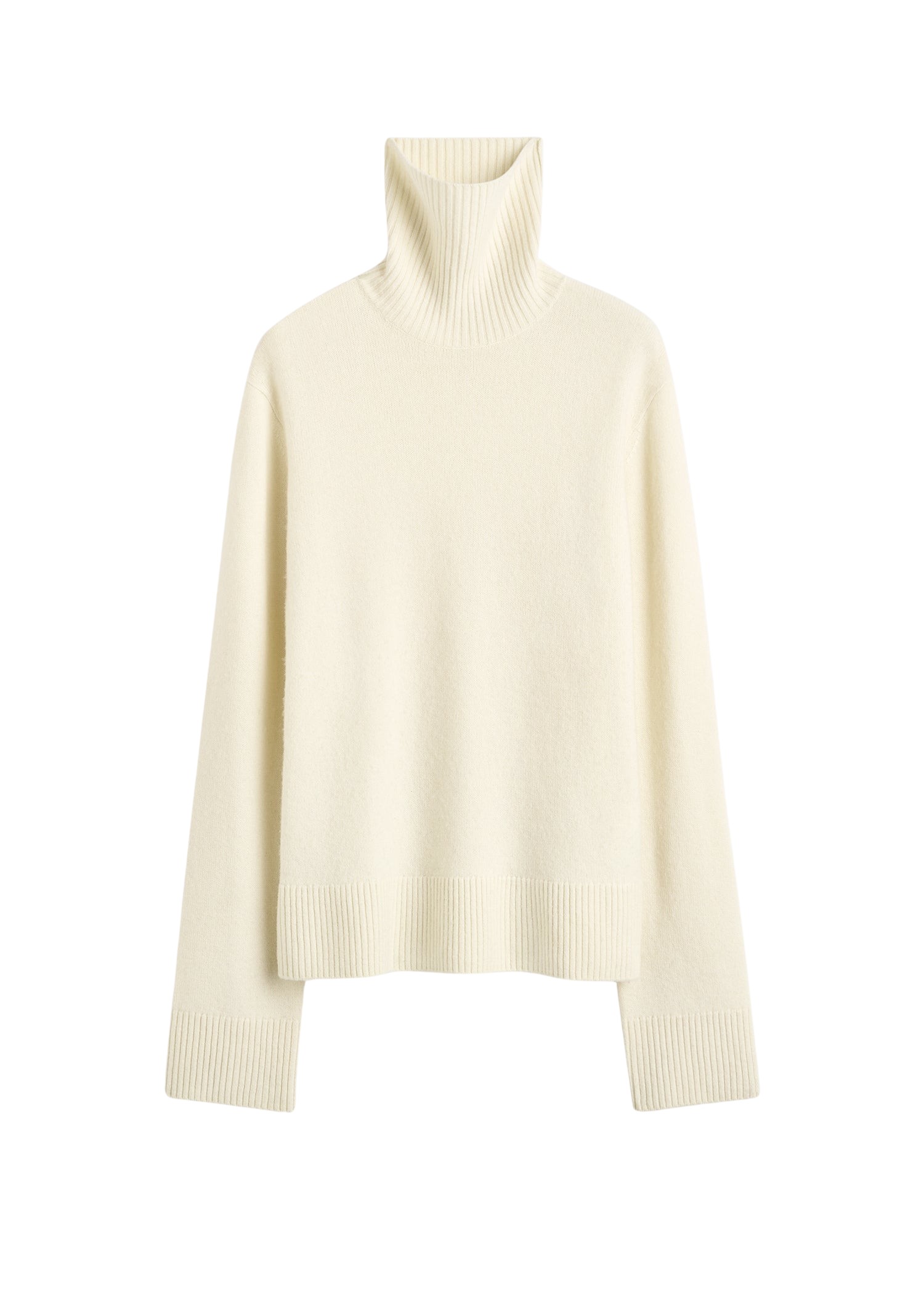 Totême Cashmere Turtleneck Ecru - Knitwear - Scandinavian Minimalist Luxury at Coveti