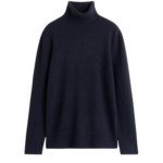 Totême Cashmere Turtleneck Navy - Knitwear - Scandinavian Minimalist Luxury at Coveti