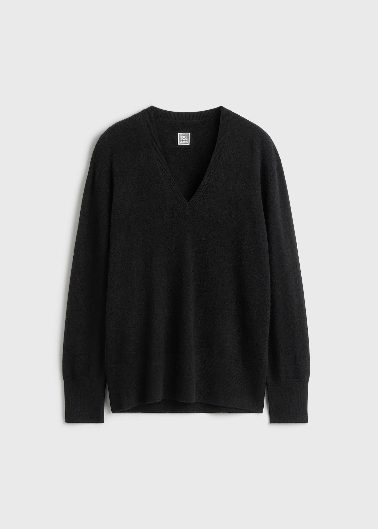 Totême Cashmere V-Neck Knit Black - Knitwear - Scandinavian Minimalist Luxury at Coveti