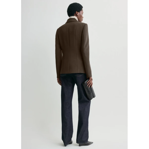 Totême Cinched Pocket Jacket Bark - Jackets - Scandinavian Minimalist Luxury at Coveti