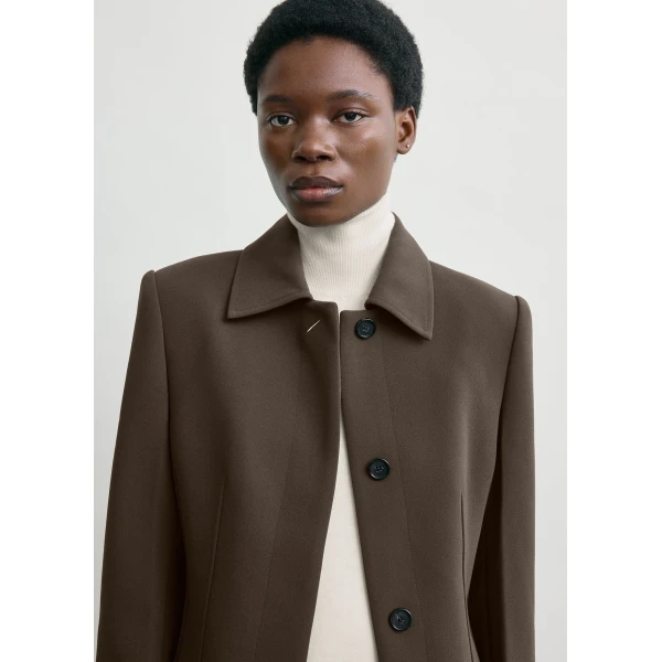 Totême Cinched Pocket Jacket Bark - Jackets - Scandinavian Minimalist Luxury at Coveti