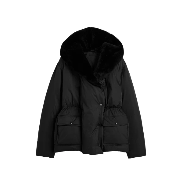 Totême Cinched Puffer Jacket Black - Jackets - Scandinavian Minimalist Luxury at Coveti