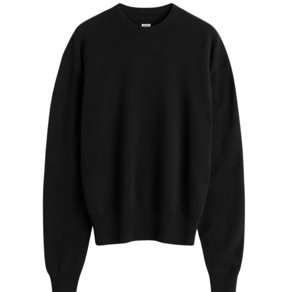 Totême Classic Cashmere Crew Knit Black - Knitwear - Scandinavian Minimalist Luxury at Coveti