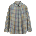 Totême Classic Check Shirt Blue/Orange - Tops - Scandinavian Minimalist Luxury at Coveti