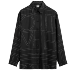 Totême Classic Embroidered Shirt Black - Tops - Scandinavian Minimalist Luxury at Coveti