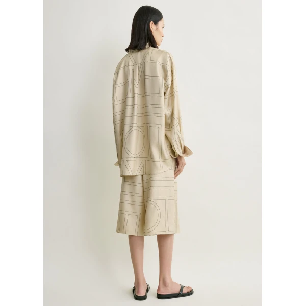 Totême Classic Embroidered Shirt Ivory - Tops - Scandinavian Minimalist Luxury at Coveti
