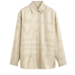 Totême Classic Embroidered Shirt Ivory - Tops - Scandinavian Minimalist Luxury at Coveti
