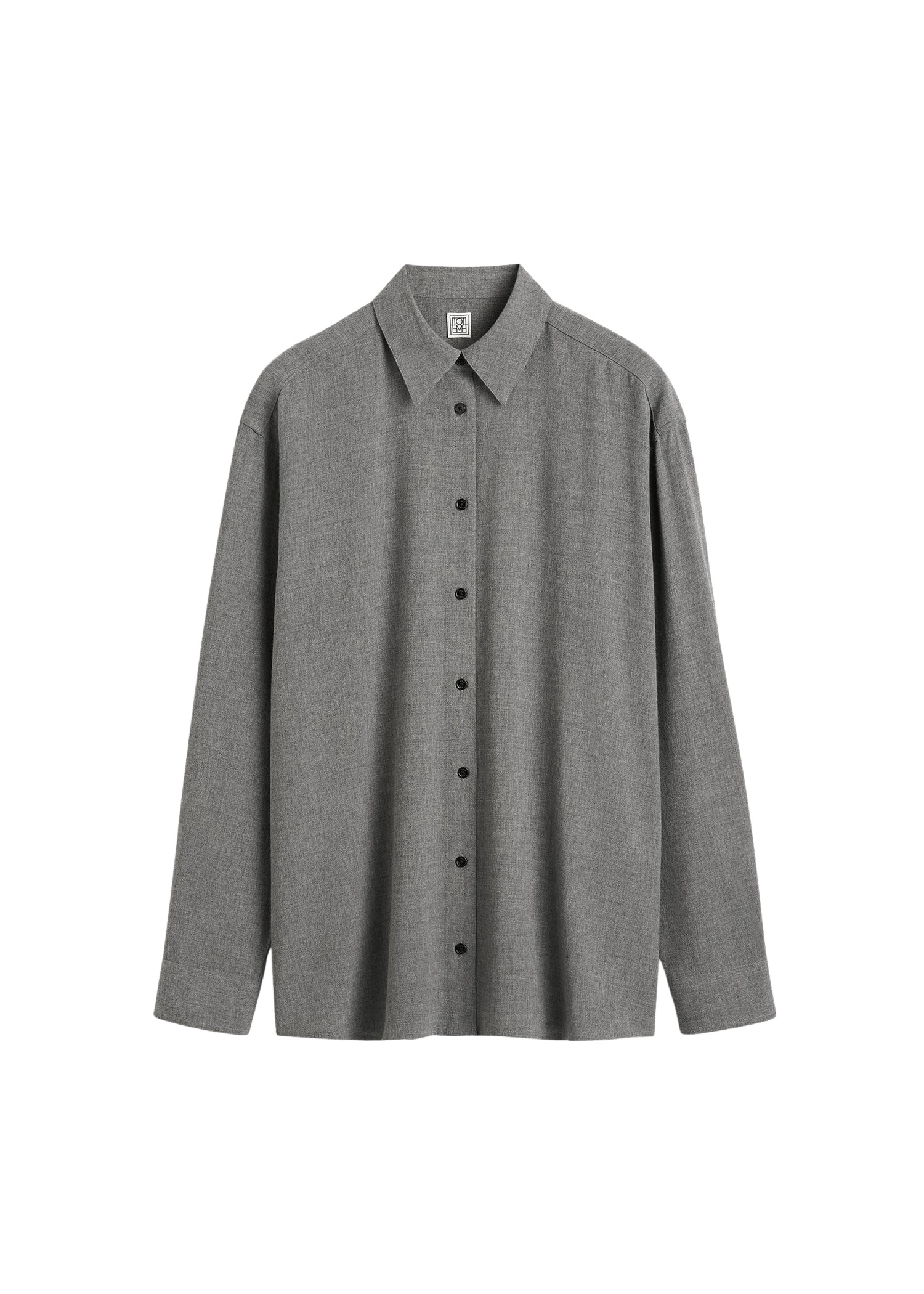 Totême Classic Fluid Shirt Mid Grey - Tops - Scandinavian Minimalist Luxury at Coveti