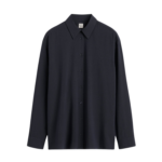 Totême Classic Fluid Shirt Navy - Tops - Scandinavian Minimalist Luxury at Coveti