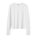 Totême Classic Long-Sleeve Tee White - Tops - Scandinavian Minimalist Luxury at Coveti