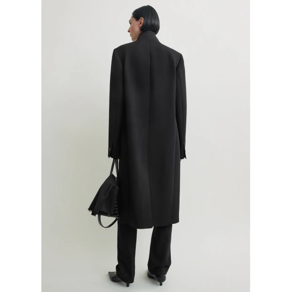 Totême Classic Tailored Coat Black - Coats - Scandinavian Minimalist Luxury at Coveti