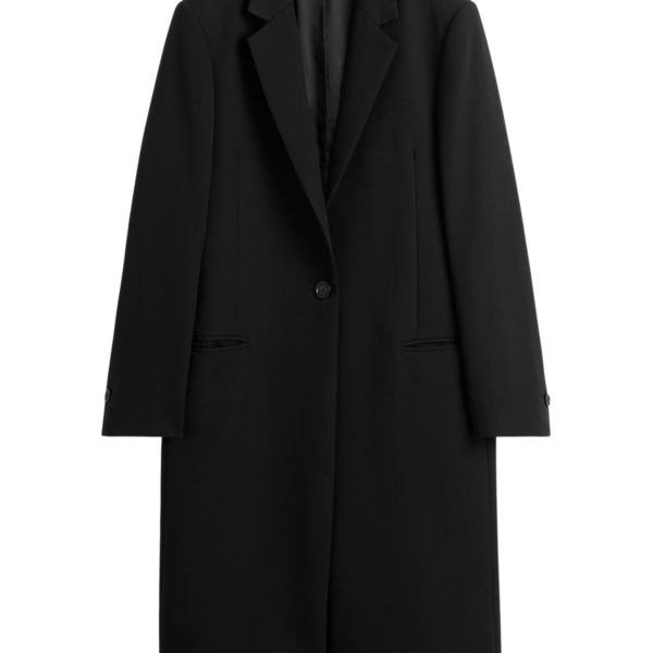 Totême Classic Tailored Coat Black - Coats - Scandinavian Minimalist Luxury at Coveti