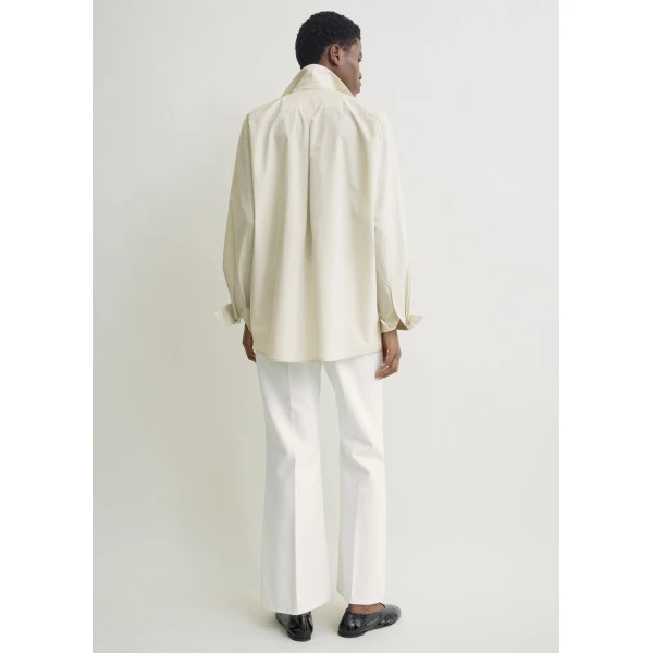 Totême Classic Tumbled Shirt Pebble - Tops - Scandinavian Minimalist Luxury at Coveti