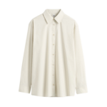 Totême Classic Tumbled Shirt Pebble - Tops - Scandinavian Minimalist Luxury at Coveti