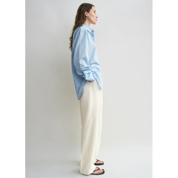 Totême Classic Tumbled Shirt Sky - Tops - Scandinavian Minimalist Luxury at Coveti