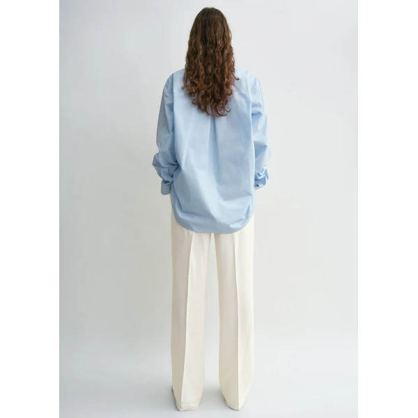 Totême Classic Tumbled Shirt Sky - Tops - Scandinavian Minimalist Luxury at Coveti