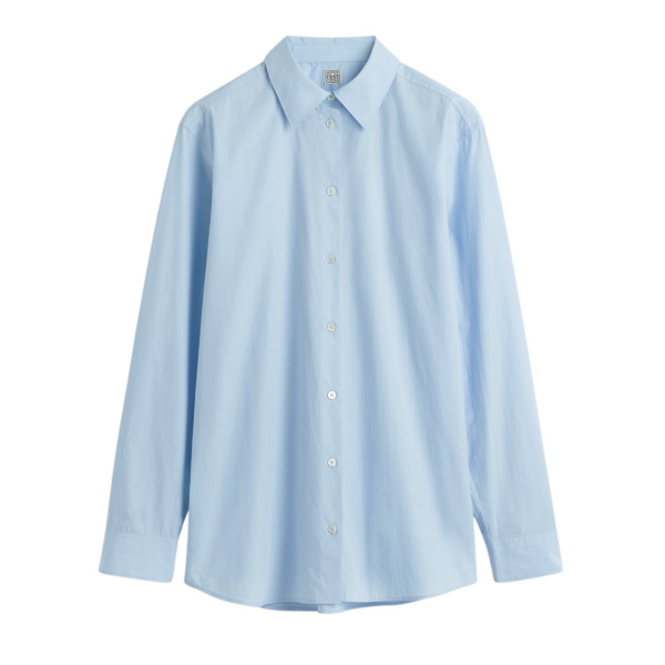 Totême Classic Tumbled Shirt Sky - Tops - Scandinavian Minimalist Luxury at Coveti