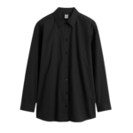 Totême Classic Tumbled Shirt Washed Black - Tops - Scandinavian Minimalist Luxury at Coveti